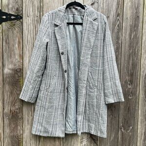 Anthropologie Hazel Haze Lightweight Long Plaid Jacket size Medium